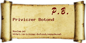 Priviczer Botond névjegykártya